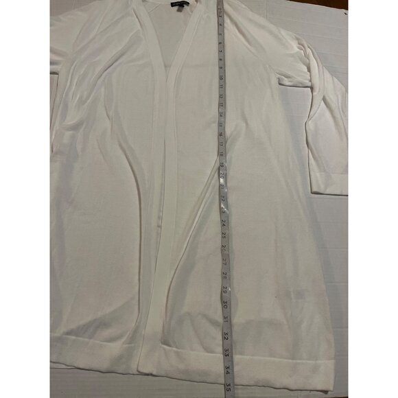 Eileen Fisher women’s XL Open Front long semi-sheer lightweight White Cardigan - Picture 8 of 9